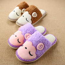 Cute Cartoon Slippers 2016 Couple Winter Animal Indoor/home Slipper Shoes Men Women Plush Cotton-padded Pantuflas House Shoe