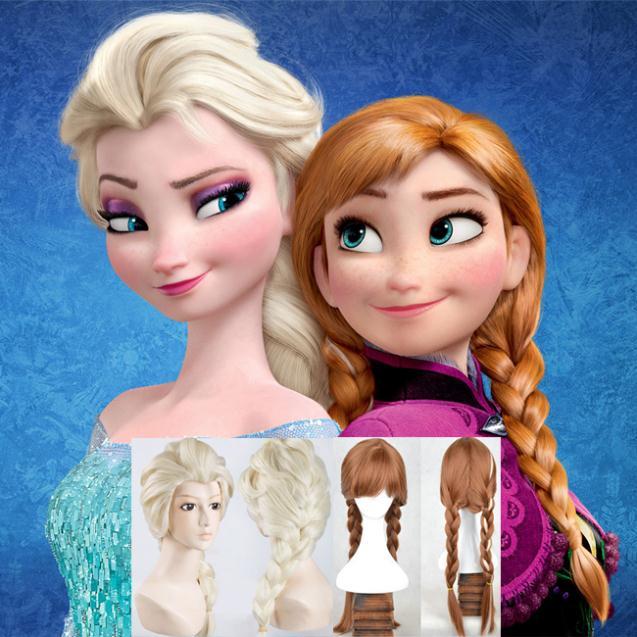 Popular Cartoon-mädchen-haar-perücken Kinder Cosplay Perücken Elsa/Anna ...
