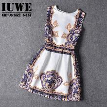 Girl Dress Summer 2016 Dresses For Girls Of 5-16 Years Sleeveless Printed Big Size Brand Princess Dress Teenagers Girl Clothes