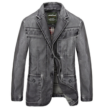 2015 new style men clothes fashion men leather jacket leisure turndown collar men leather coat plus-size M – XXXL Free shipping
