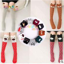 New Spring Lovely Toddler Baby Kids Sock Knee High Long Girls Cotton Animal Cartoon Fox Straight Ear Socks collant enfant