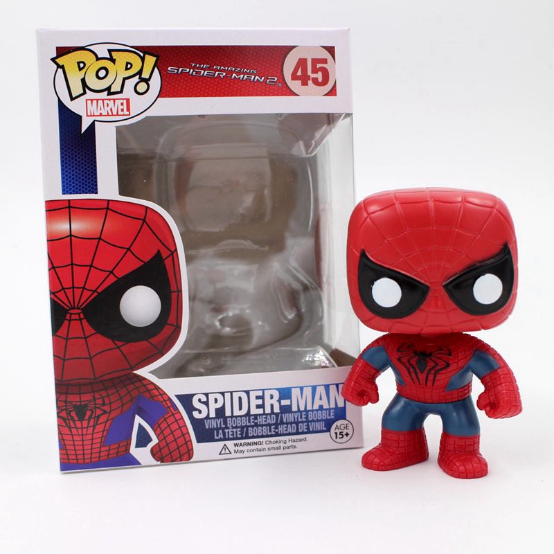 Funko pop Official The Avengers Super Hero SpiderMan Collectible Vinyl Figure Spider Man Spring Head Model Toy with Original box