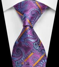 NT0366 Purple Blue Multicolor Paisley Mans New Fashion Jacquard Woven Silk Polyester Tie Classic Business Party Wedding Necktie