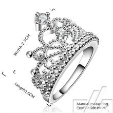 christmas Gift 925 silver vintage jewelry aliancas casamento austrian crystal crown rings for women