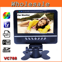 2014 New Mini Television 7.8 inch TFT LCD Color TV With Wide View Angle Support USB SD Card Consumer Electronics Car Monitor