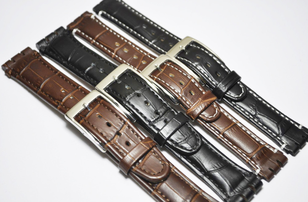 High Quality Luxury Waterproof 23mm Genuine Leather Watch Strap For Swatch YOS Alligator Pattern