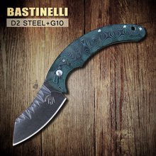 Bastinelli knife D2 steel blade with micarta handle Folding KnifeTactical outdoor survival utility pocket Knives free