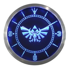 nc0204 Legend Of Zelda Triforce Neon Sign LED Wall Clock