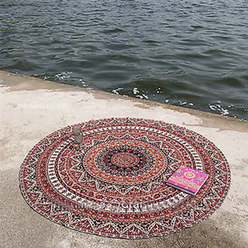 Round Beach Pool Home Shower Towel Blanket Table Cloth Yoga Mat U6621