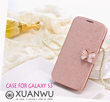 2015 new cell bowknot Decoration mobile phone bag to Case For samsung galaxy s3 i9300 Cover by Phone Leathe filp fundas covers