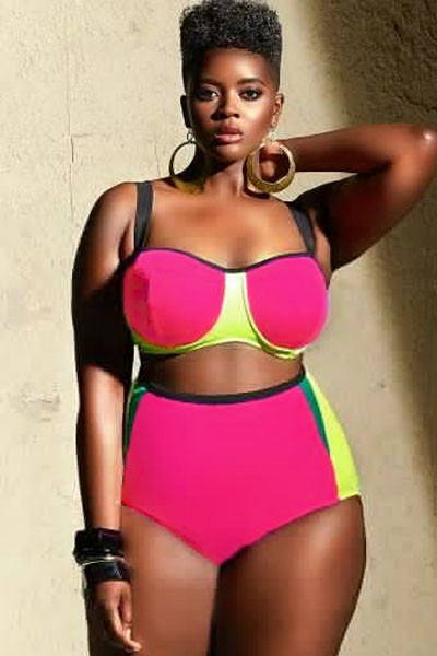 Rosy-Plus-Size-High-Waist-Color-Block-Women-Bikini-LC41466-1