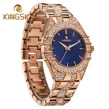 Kingsky Brand Fashion Casual Watches Party Diamond Women Wristwatches Rose Gold Quartz Clock Ladies Dress Time