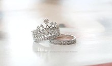 2015 New Fashion Crystal Rhinestone Crown Ring For Women Cute Elegant Luxury CZ Diamond Party Engagement