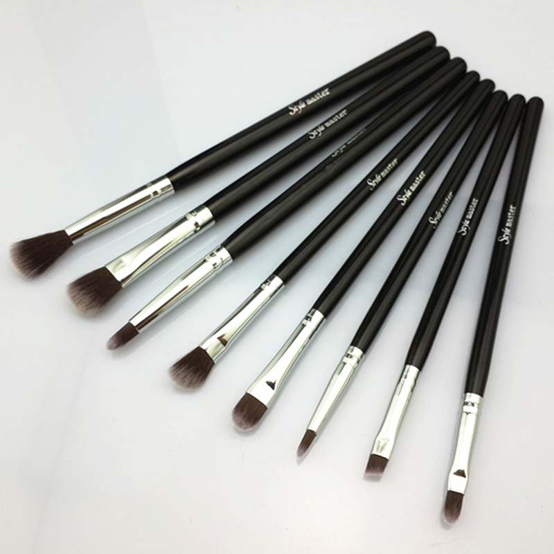 Professional 8Pcs Eye Brushes Set Eyeliner Shadow Blend Pencil Makeup Brush