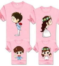 Korean Children Clothing Cartoon Bride Bridegroom Funny T shirts font b Family b font font b