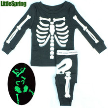 Novelty Hallowmas Halloween costume skeleton printed children’s clothes set youth toddler baby children’s clothing outfits