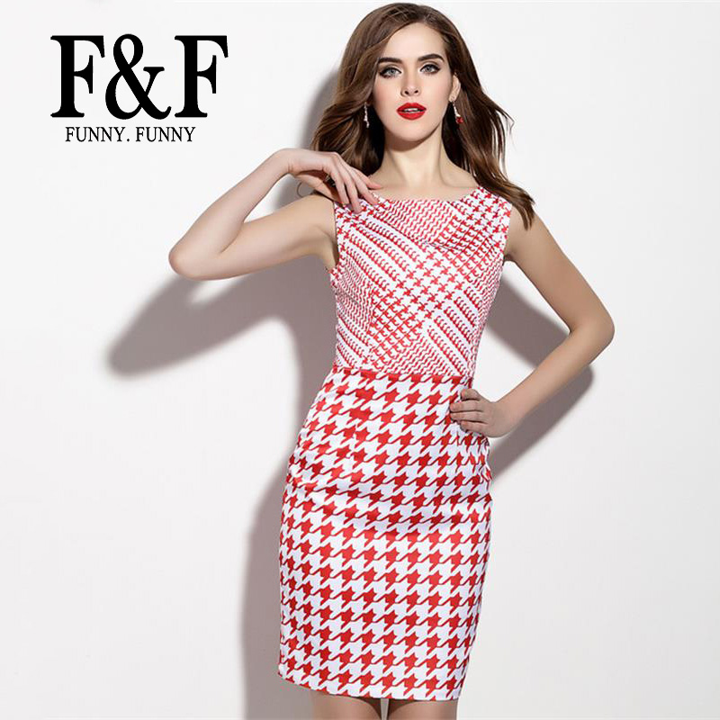 Cute Patchwork Red Striped Ladies Dress 2016 Summer Style Brand New Bodycon Prom Print Dress American Apparel FunnyFunny