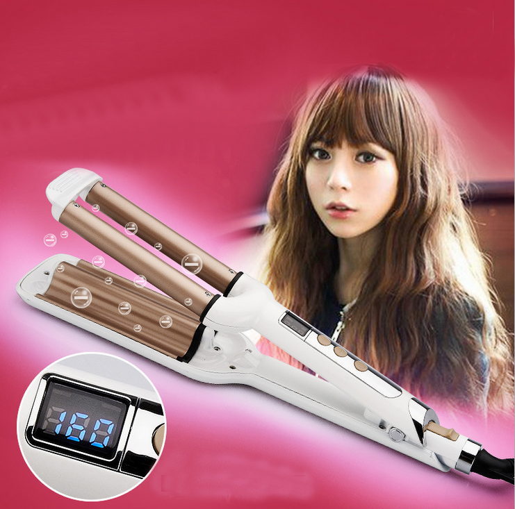 LCD Pro Electric Ceramic Styler Hair Waver Curler Roller 3 Barrel Wavers Hair Styling Tools Hair Curling Iron triple barrel flat