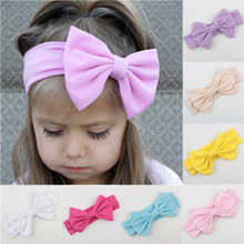 Lovely Baby Girls Cotton Headband Solid Hair Bows Headbands For Kids 2015 New Arrival Infant Toddlers Cotton Hair Accessories