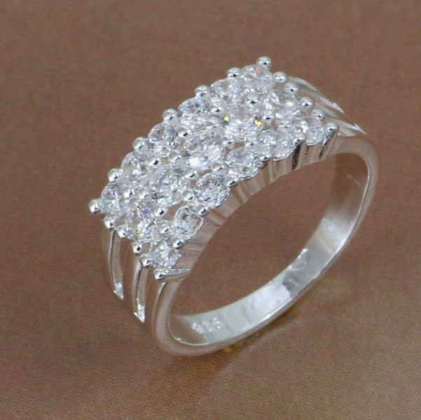 R143 Size 7 8 925 silver ring 925 silver fashion jewelry multi stone Ring