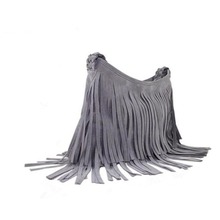 Suede Tassels Decoration Women’s Handbags Brand Vintage Women Messenger Bags Gray Single Shoulder Bag 2015 Bolsa Feminina ACC044