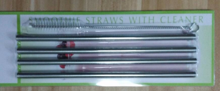 -4pcs-pack-Stainless-Steel-Straws-With-Cleaner-Brush-Drinking-Straw-Kitchen-Bar-Accessories-215-260MM