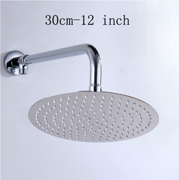 Free Shipping! 12 inch Modern bathroom stainless steel rainfall Chrome Brass shower head With Arm