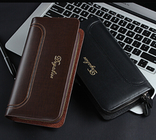 High Grade Genuine Leather Men s Clutch bag Large Capacity Business Men Handbags Double Zipper With