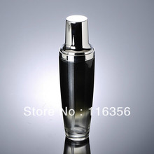 120ml black glass lotion bottle with silver pump for Cosmetic Packaging