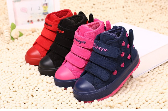 New 2015 Winter Fashion Children Boots Flock Leather Rubber Kids Sneakers Sapato Infantil Kids Boots Children Shoes For Girls free shipping (1)