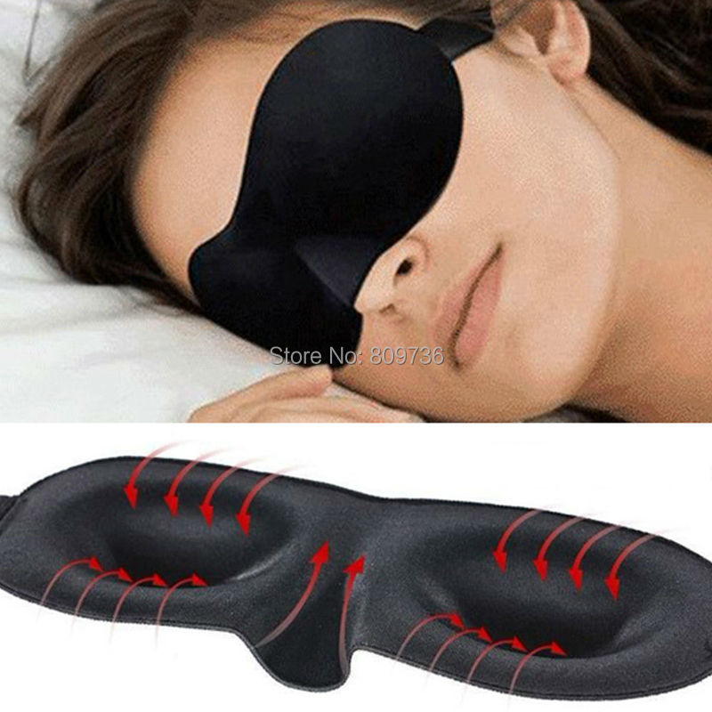 1X Travel Rest 3D Sponge Eye MASK Black Sleeping Eye Mask Cover for health care to
