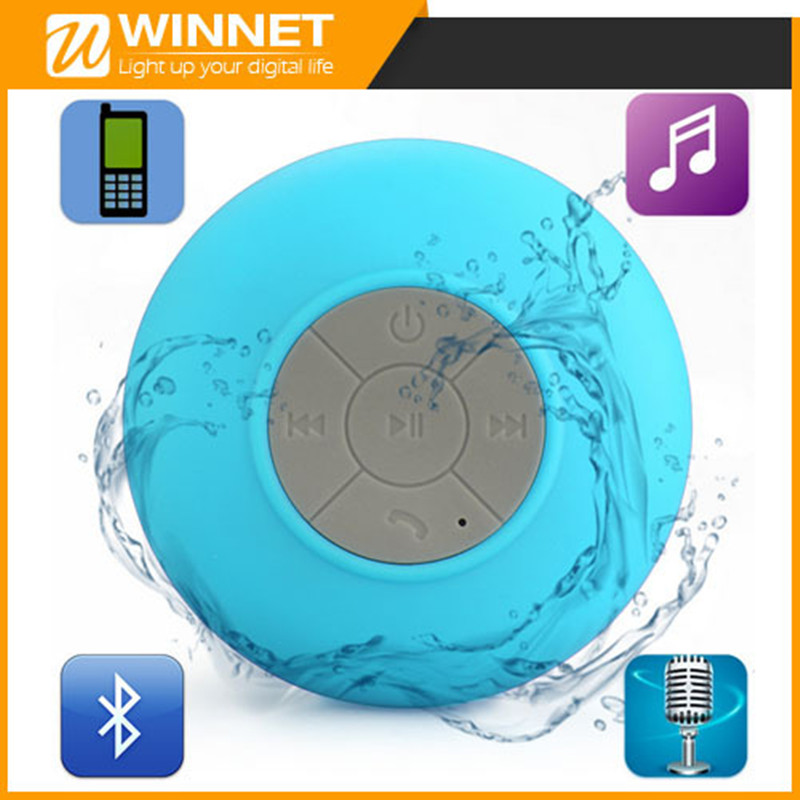 Mini Hifi Waterproof IPX4 Wireless Bluetooth Speaker Portable Handsfree Mic Suction Shower Car Bathroom Speaker ABS 10m