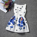 Dresses for girls 2016 New Summer Princess Girl dress butterfly floral print Elsa dress Cotton Girls