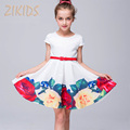 Girls Summer Dress Cute Casual Print Flowers Girl Dresses Children Brand Kids Clothes for Party Wedding