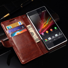 Vintage Wallet With Stand PU Leather Case for Sony Xperia Z2 C770x D6502 D650 Mobile Phone Bag Luxury Cover With Card Holder