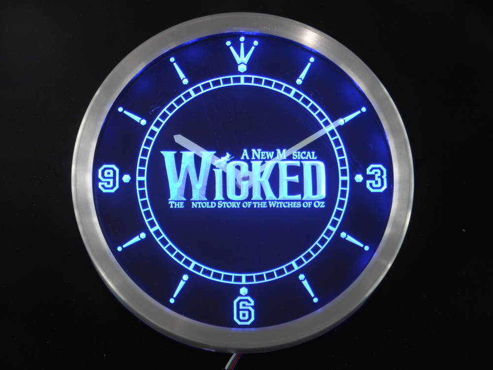 nc0159 Wicked The Musical Bar Beer Neon Sign LED Wall Clock