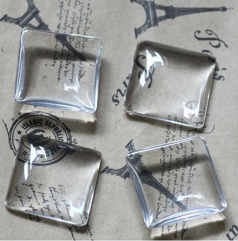 Free shipping!!!!DIY jewelry findings-25mm square 6.8mm thick Glass Cameo Cabochon