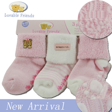 Luvable Friends 3pcs/lot New 2014 Lovely Winter Baby Socks for Babies Carters Girl Kids Accessories New Born Sock Meias Bebe