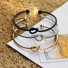 Original design very simple about pure copper casting love knot knot open metal bangle bracelet love bracelet