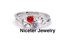 NICETER Classic Hollowed out Design Ruby Transparent Cubic Zircon Diamond Ring For Women Party Accessories Real