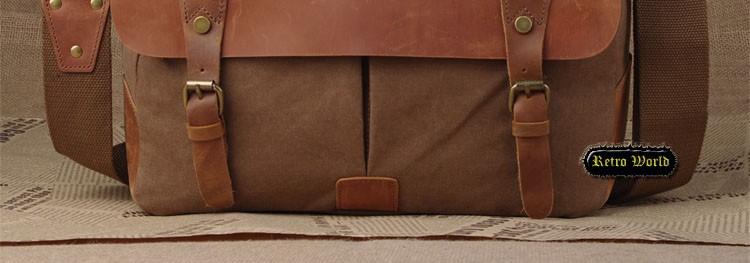 Men's Retro Vintage Shoulder Messenger Distressed Genuine Crazy
