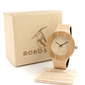 HOT BOBO BIRD Brand Design Bamboo Wooden Watches Leather Straps Quartz watch Gift box Accept Customiztiom