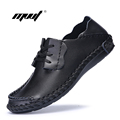 Spring Fashion New Men genuine Leather Shoes Rubber Soles Casual shoes high Quality Leather Flats Mens