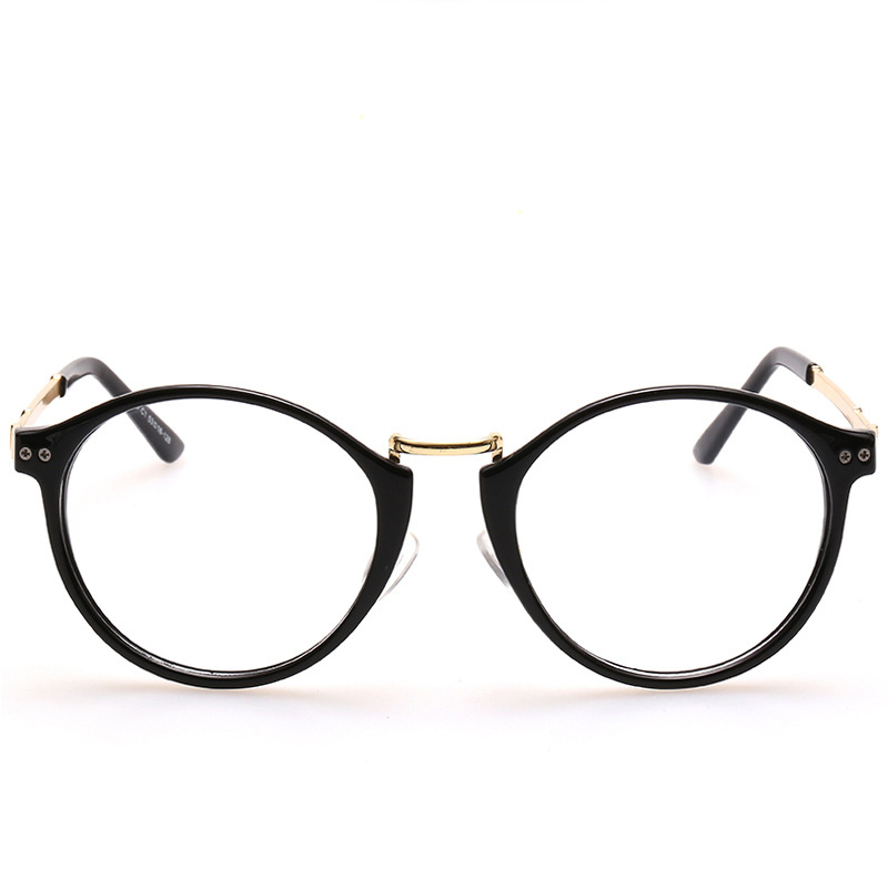 Men women big frame plain glasses full frame legs flat ...