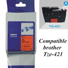 9mm*8m black on red Tze-421 compatible brother label tape P-touch printer label tape Printer Ribbons Printer Supplies