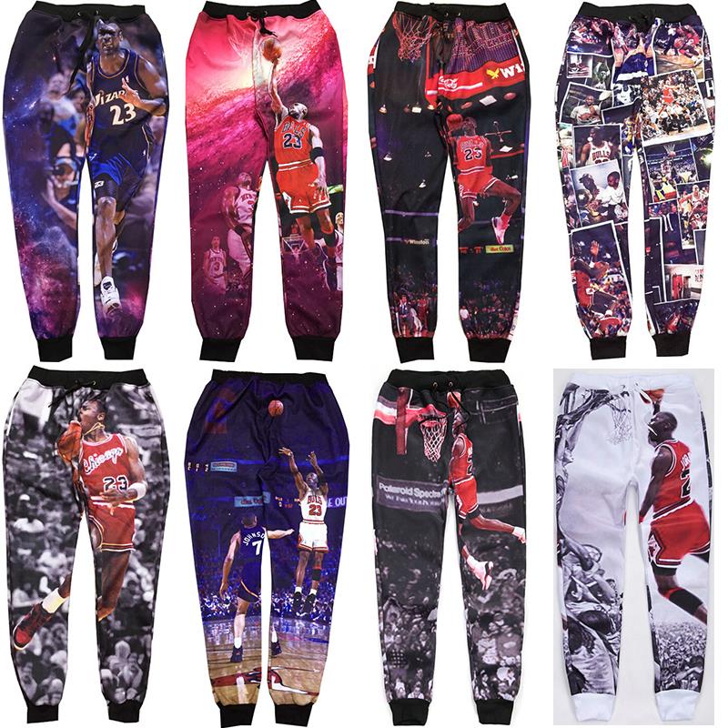 2016 New Design Fashion font b Men b font 3D Print Trousers Michael Jordan Play Basketball