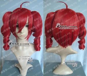Hot heat resistant Kanekalon Party hair>>>Vocaloid Kasane Teto Red Cosplay Wig +2 X Ponytails