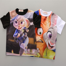 2016 kids clothes zootopiaS children t shirts judy baby girls clothes summer boys clothes cotton girls