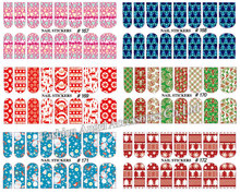 Water Nail Stickers 5sheets lot Full Cover Transferable Nail Wraps Decals Christmas Designed DIY Beauty Nail