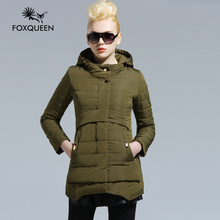 Foxqueen 2016 New Arrival Spring Long Coat Women Bomber Jacket Thin Cotton Padded Fashion Outwear Ladies’ Warm Clothing